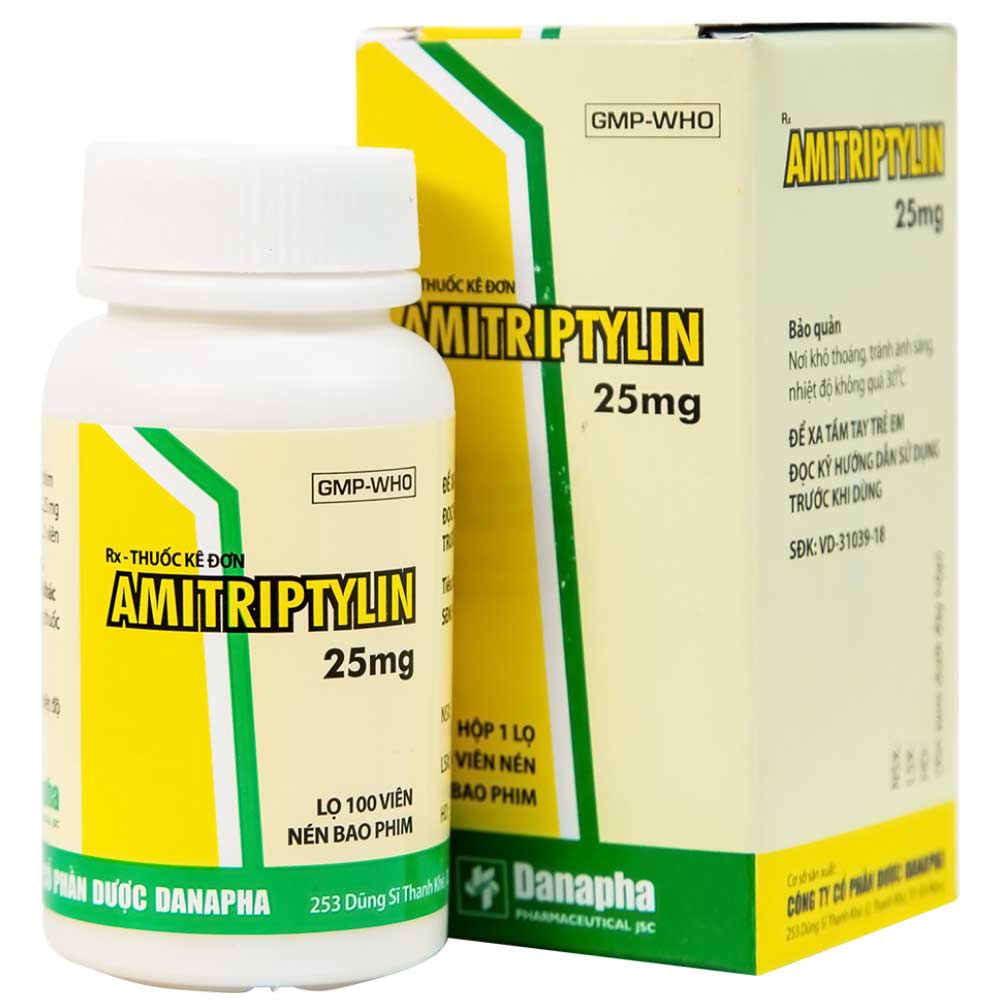 Hình ảnh Thuốc Amitriptylin 25mg Danapha điều trị trầm cảm (100 viên)
