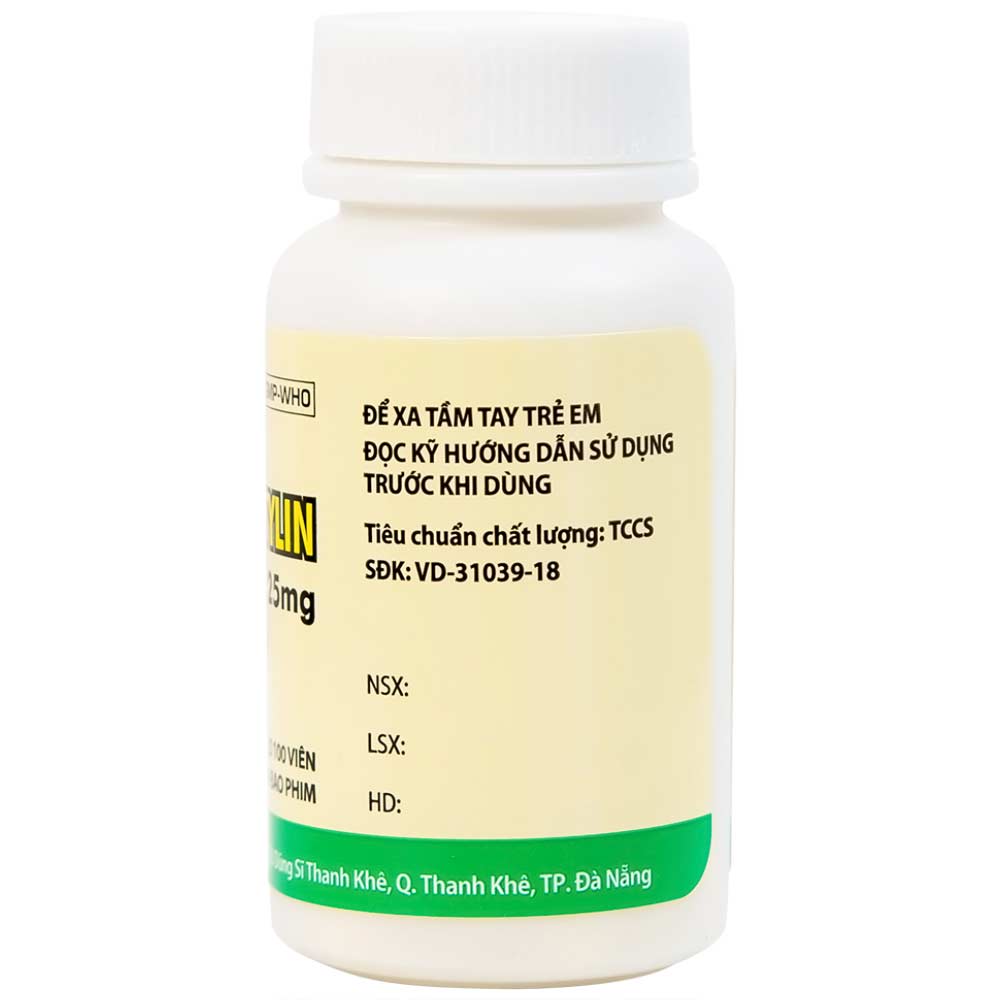 Hình ảnh Thuốc Amitriptylin 25mg Danapha điều trị trầm cảm (100 viên)