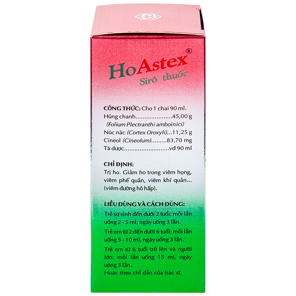 Hình ảnh Siro HoAstex OPC điều trị ho, giảm ho trong viêm họng, viêm phế quản (90ml)