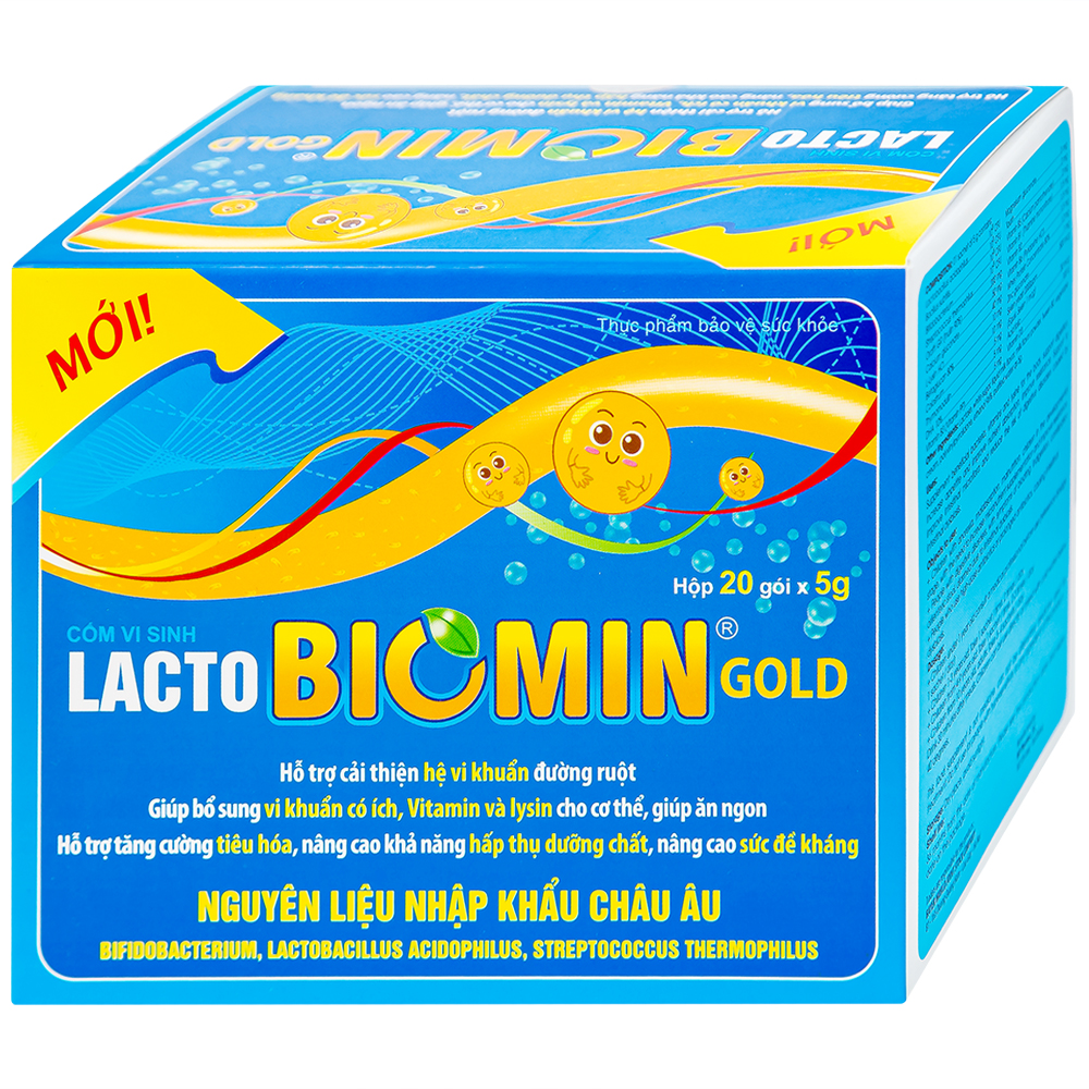 Cốm Lacto Biomin Gold hỗ trợ cải thiện hệ vi khuẩn đường ruột (20 gói)