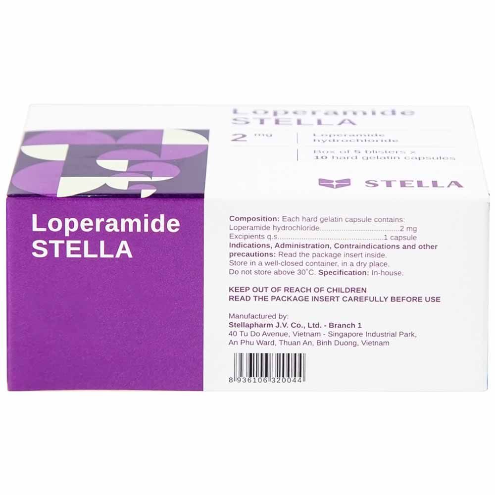Hình ảnh Viên nang cứng Loperamide Stella 2mg giảm tiêu chảy cấp (5 vỉ x 10 viên)