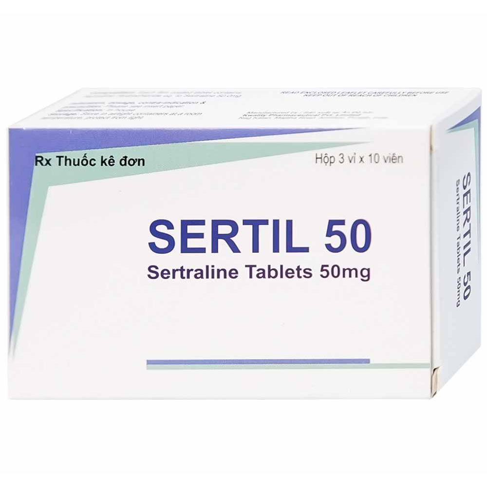 Hình ảnh Thuốc Sertil 50 Kwality Pharmaceutical điều trị bệnh trầm cảm, hội chứng hoảng sợ (3 vỉ x 10 viên)