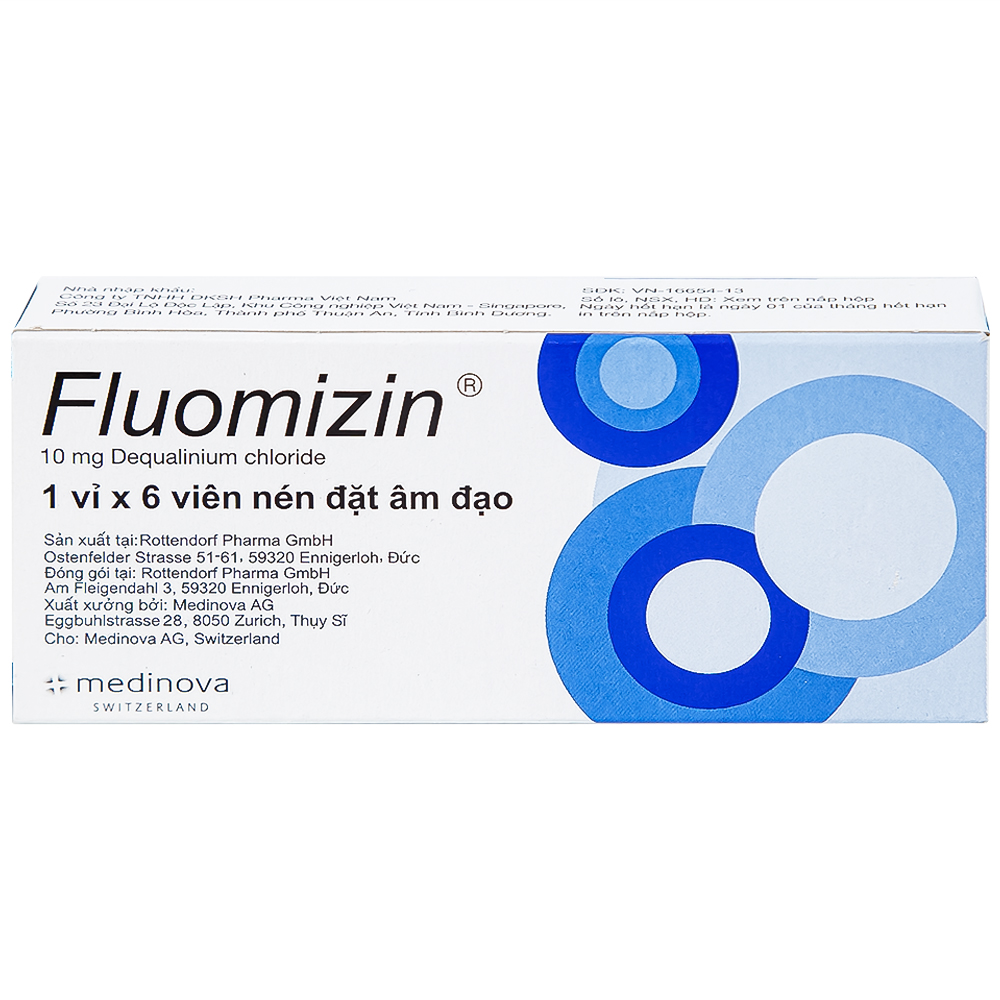 Hình ảnh Viên đặt âm đạo Fluomizin Medinova điều trị nhiễm nấm âm đạo, nhiễm khuẩn âm đạo (1 vỉ x 6 viên)