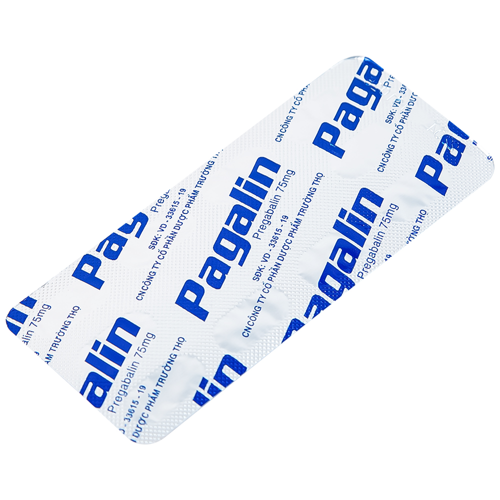 Hình ảnh Viên nang cứng Pagalin 75mg Trường Thọ điều trị đau thần kinh, động kinh (3 vỉ x 10 viên)