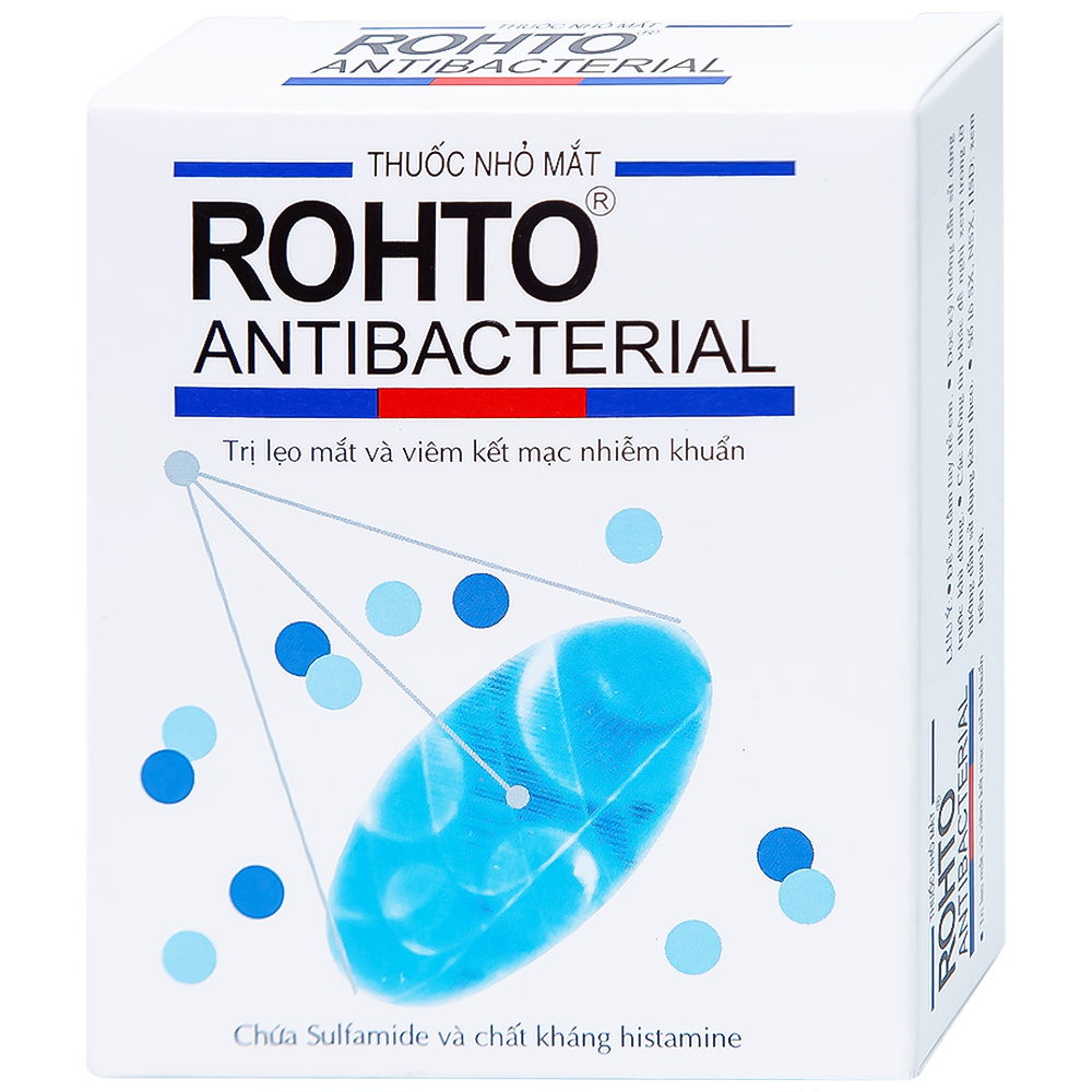 Hình ảnh Thuốc nhỏ mắt Rohto Antibacterial điều trị lẹo mắt, viêm kết mạc, viêm mi mắt (13ml)