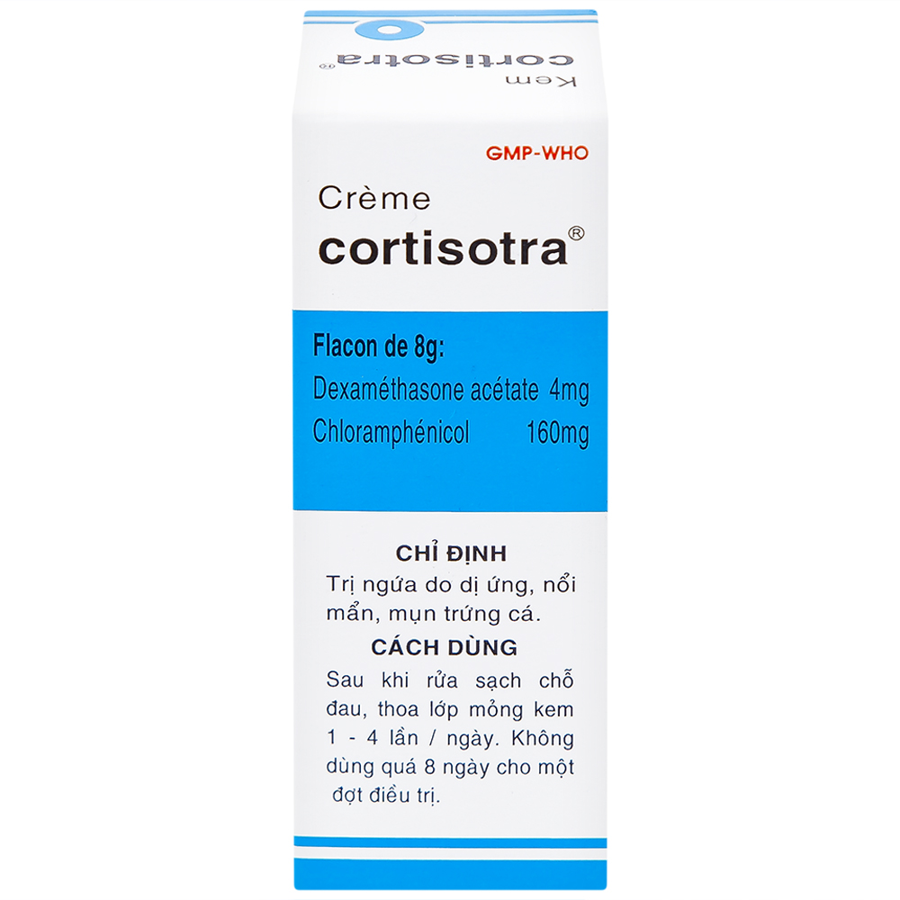 Hình ảnh Kem Cortisotra S.Pharm điều trị ngứa do dị ứng, nổi mẩn, mụn trứng cá (8g)