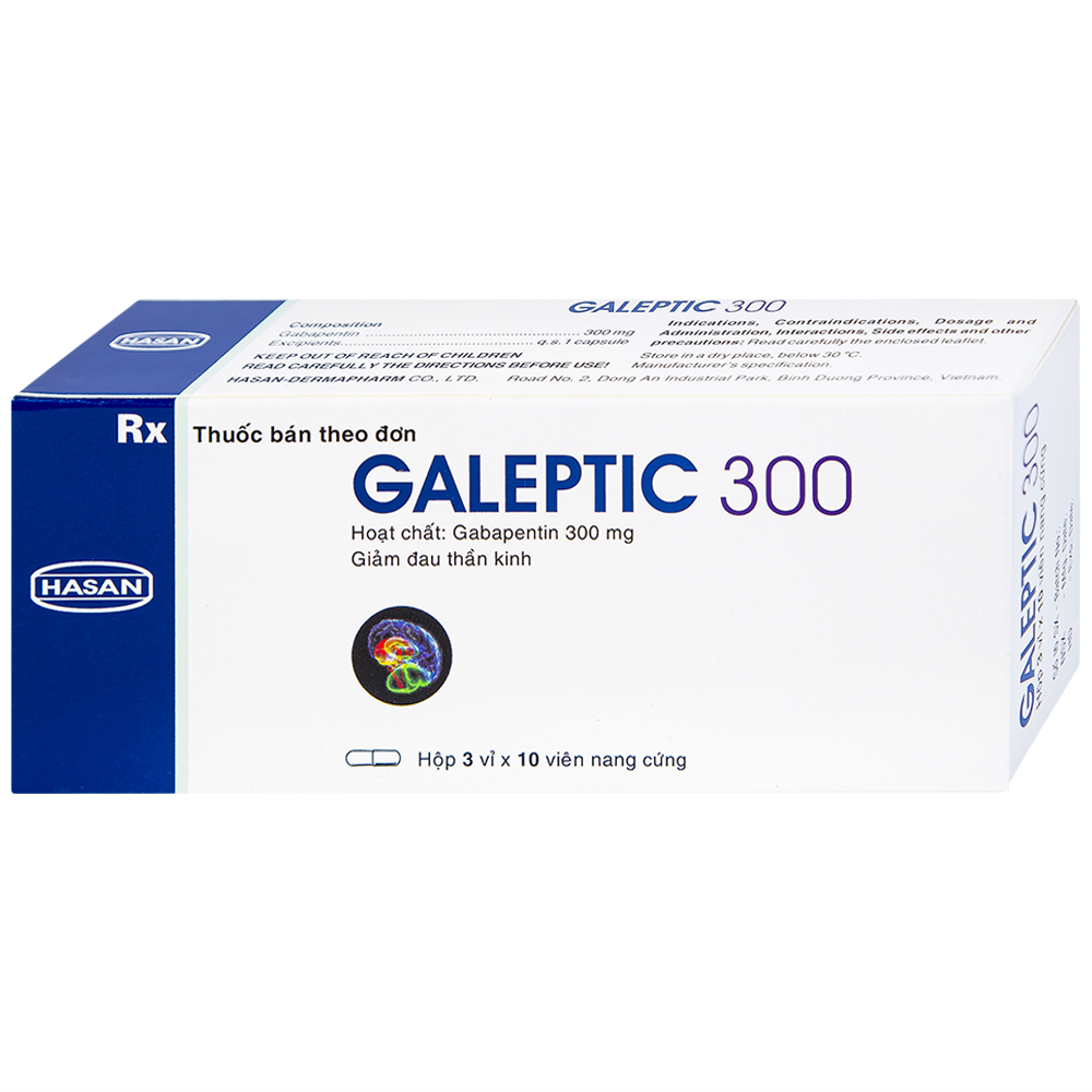 Hình ảnh Thuốc Galeptic 300 Hasan điều trị hỗ trợ trong động kinh cục bộ (3 vỉ x 10 viên)