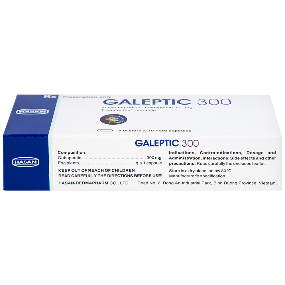 Hình ảnh Thuốc Galeptic 300 Hasan điều trị hỗ trợ trong động kinh cục bộ (3 vỉ x 10 viên)