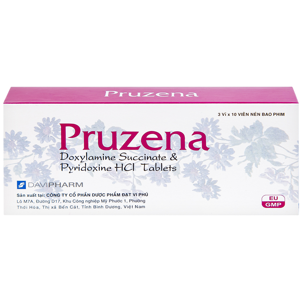 Hình ảnh Thuốc Pruzena Davipharm điều trị buồn nôn và nôn mửa trong thai kỳ (3 vỉ x 10 viên)
