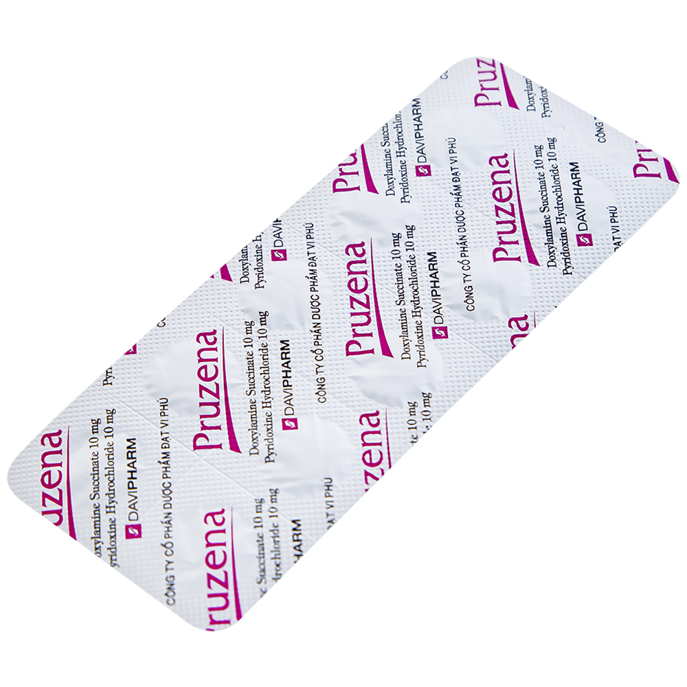 Hình ảnh Thuốc Pruzena Davipharm điều trị buồn nôn và nôn mửa trong thai kỳ (3 vỉ x 10 viên)