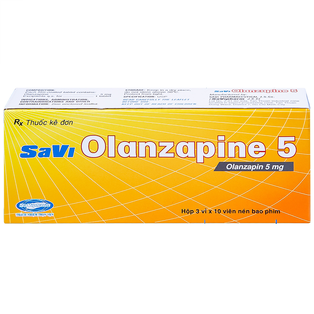 Hình ảnh Thuốc Savi Olanzapine 5 điều trị bệnh tâm thần phân liệt (3 vỉ x 10 viên) 
