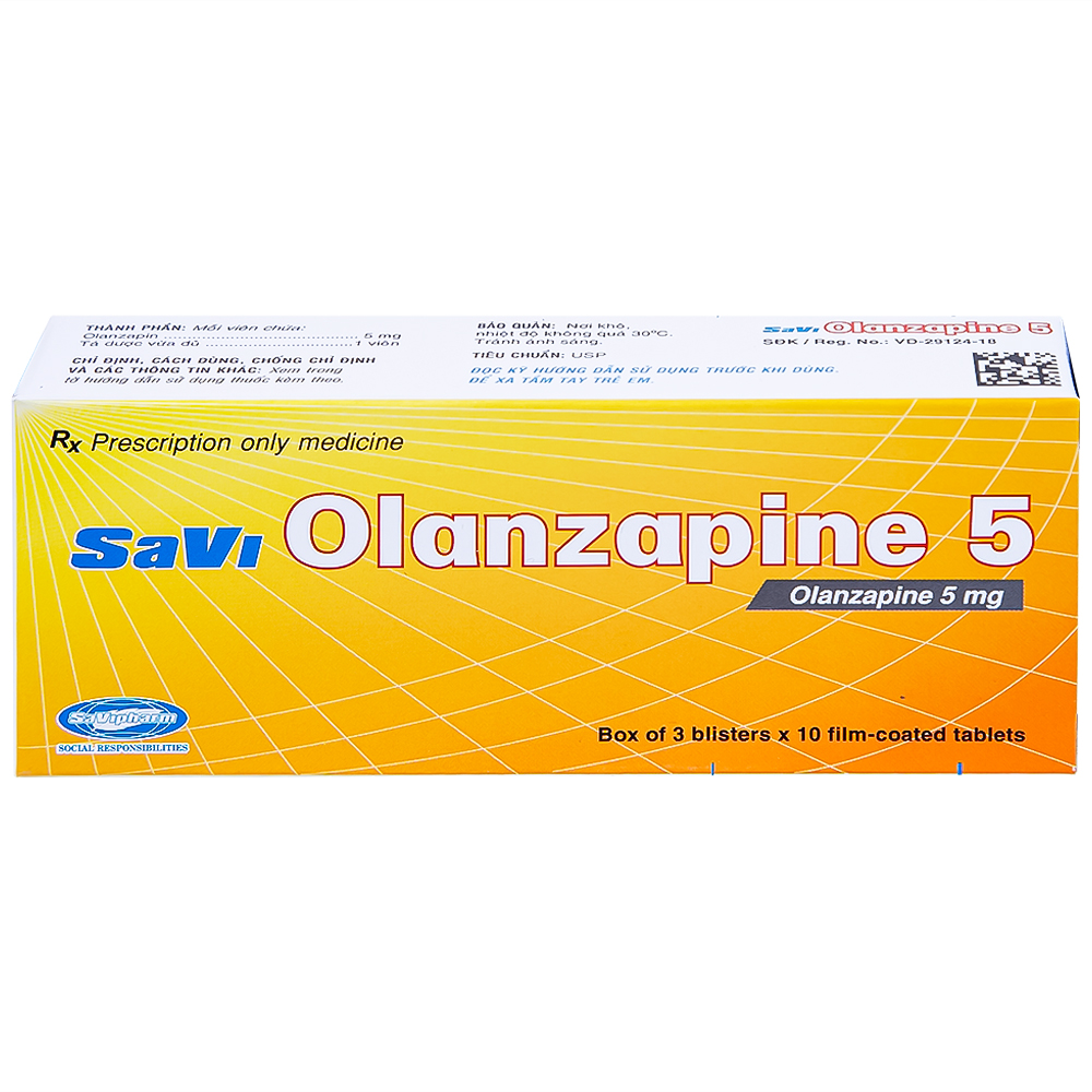 Hình ảnh Thuốc Savi Olanzapine 5 điều trị bệnh tâm thần phân liệt (3 vỉ x 10 viên) 