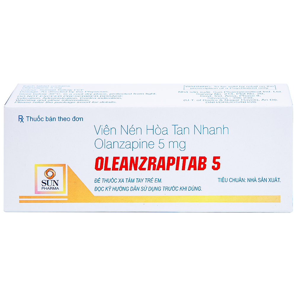 Hình ảnh Viên nén Oleanzrapitab 5 Sun Pharma điều trị bệnh tâm thần phân liệt (5 vỉ x 10 viên)