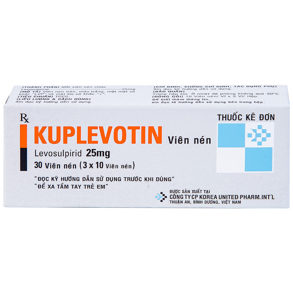 Hình ảnh Viên nén Kuplevotin 25mg Korea United điều trị rối loạn tiêu hóa, trướng bụng (3 vỉ x 10 viên) 