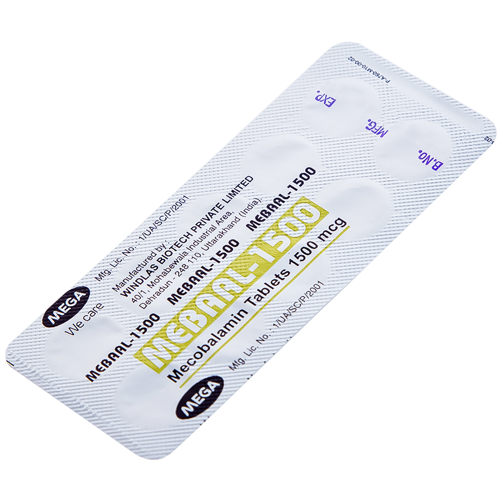Hình ảnh Viên nén Mebaal-1500 MEGA We Care điều trị các bệnh lý thần kinh ngoại biên (3 vỉ x 10 viên) 