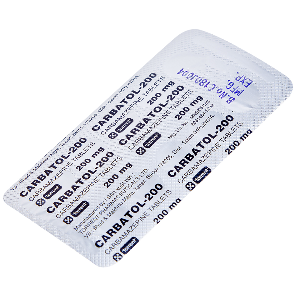 Hình ảnh Thuốc Carbatol 200 Torrent điều trị bệnh động kinh cục bộ (10 vỉ x 10 viên)