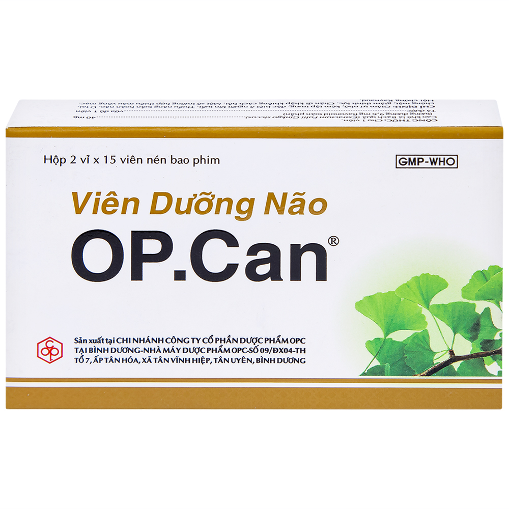 Hình ảnh Viên dưỡng não O.P.CAN OPC điều trị giảm trí nhớ, kém tập trung, thiểu năng tuần hoàn não (2 vỉ x 15 viên) 