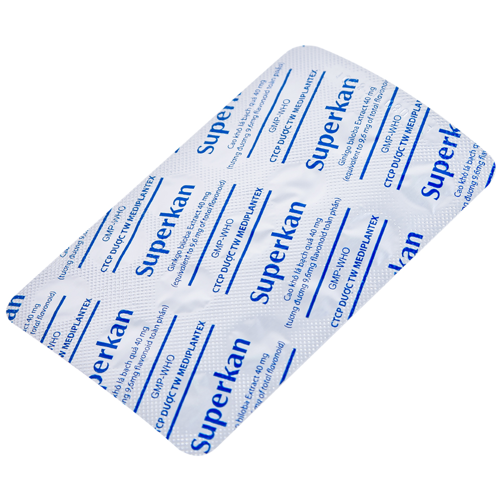 Hình ảnh Thuốc Superkan Mediplantex điều trị mất trí nhớ ngắn hạn (2 vỉ x 15 viên)
