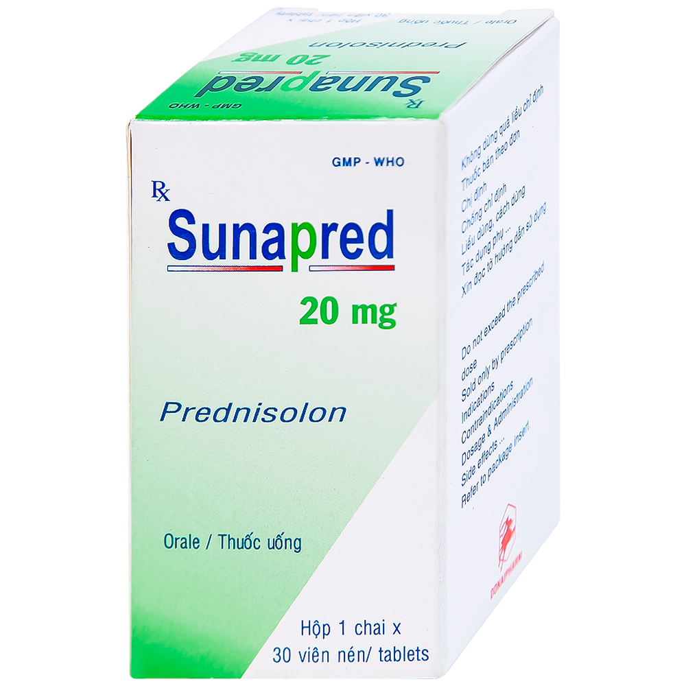 Hình ảnh Thuốc Sunapred 20mg Donaipharm chống viêm, chống dị ứng (30 viên)