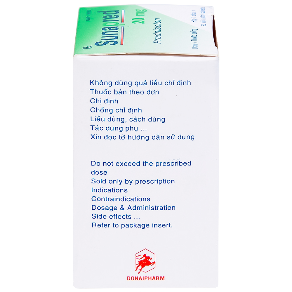 Hình ảnh Thuốc Sunapred 20mg Donaipharm chống viêm, chống dị ứng (30 viên)