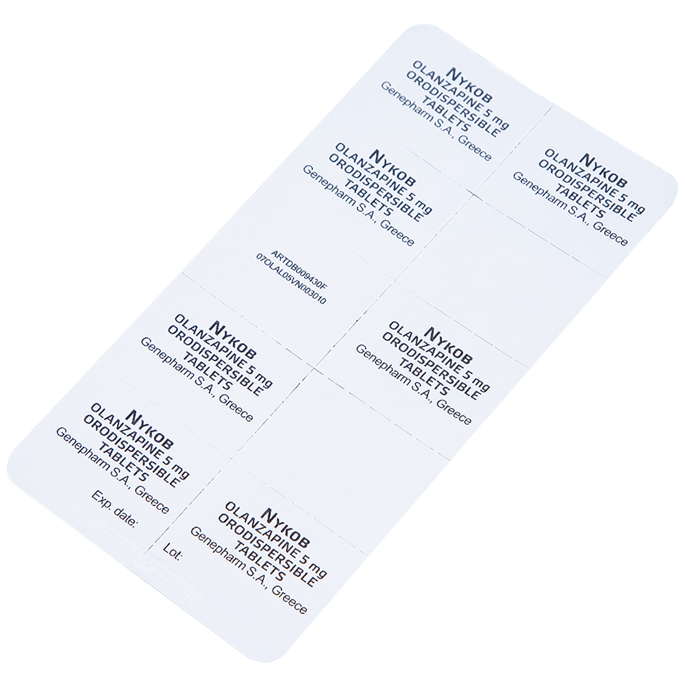 Hình ảnh Viên nén Nykob 5mg Genepharm SA điều trị tâm thần phân liệt (4 vỉ x 7 viên)