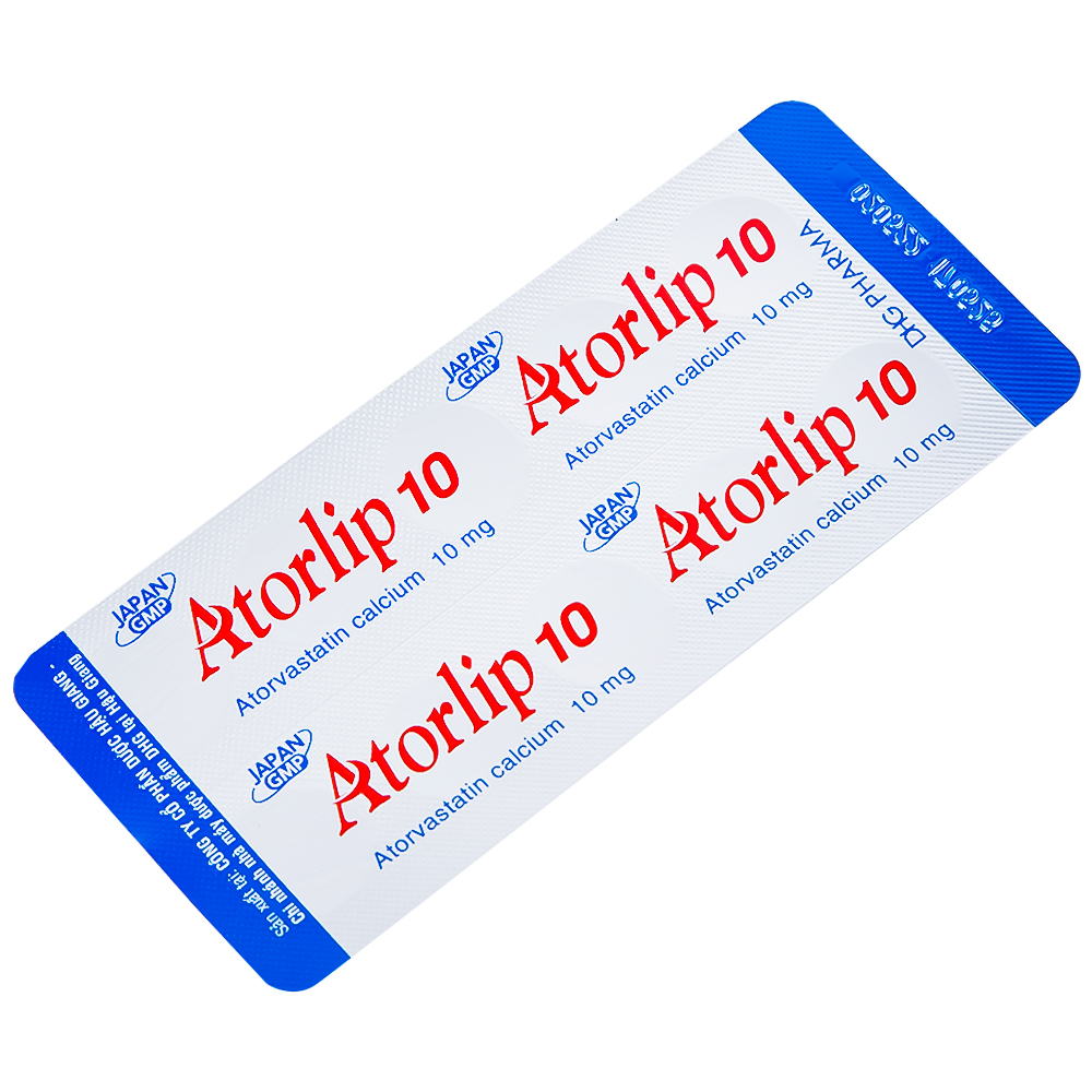 Hình ảnh Thuốc Atorlip 10mg DHG điều trị tăng cholesterol toàn phần, tăng LDL-cholesterol (3 vỉ x 10 viên)