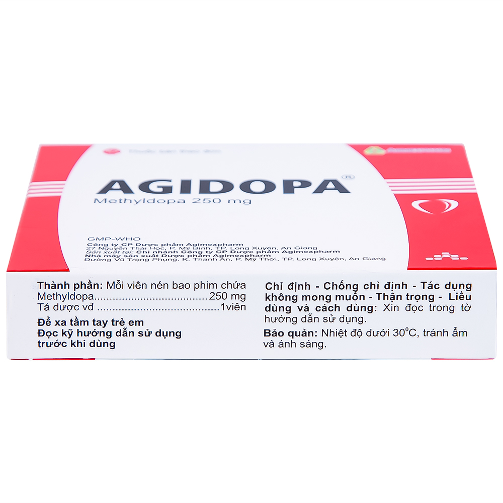 Hình ảnh Thuốc Agidopa Agimexpharm điều trị tăng huyết áp (2 vỉ x 10 viên)