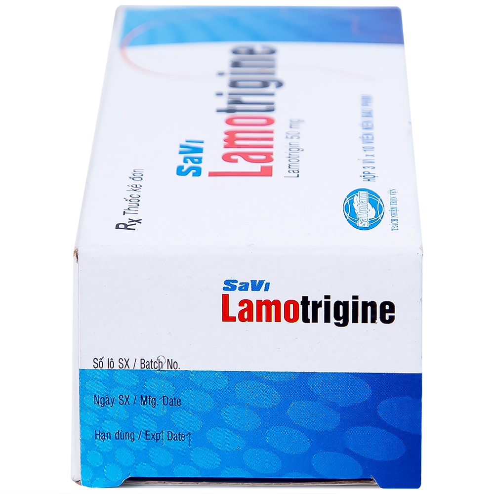 Hình ảnh Viên nén Lamotrigine 50mg SaVi điều trị động kinh (3 vỉ x 10 viên)