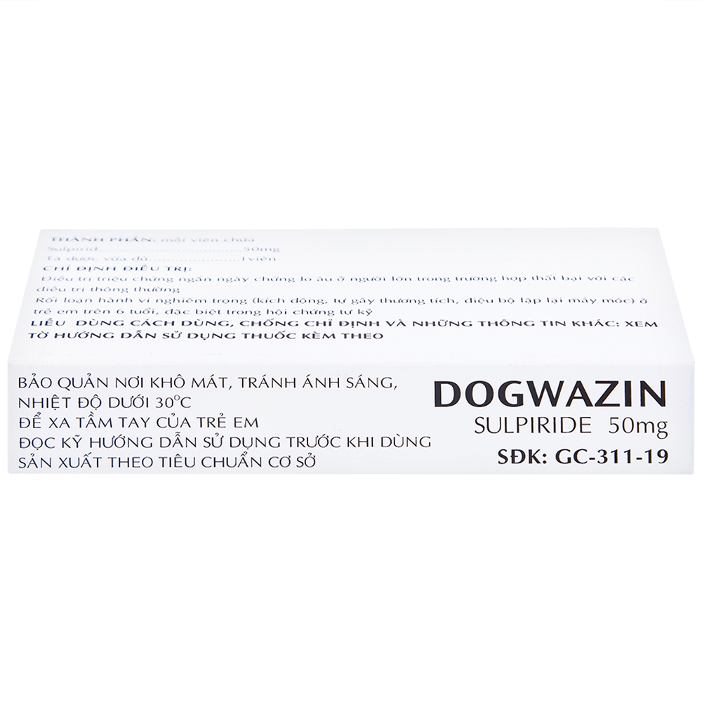 Hình ảnh Thuốc Dogwazin Thành Nam điều trị các triệu chứng lo âu, rối loạn hành vi nặng (3 vỉ x 10 viên)