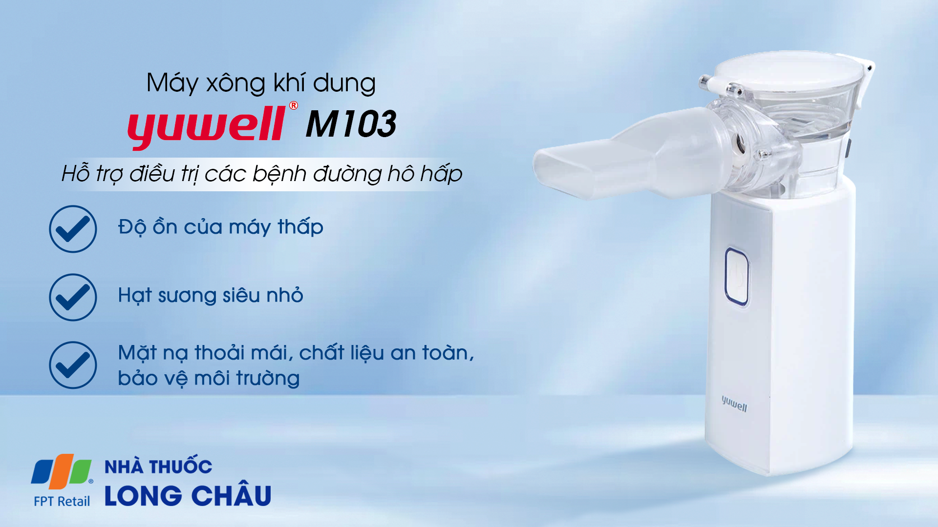 Máy xông khí dung Yuwell M103 cầm tay hỗ trợ điều trị các bệnh đường hô hấp 1.png