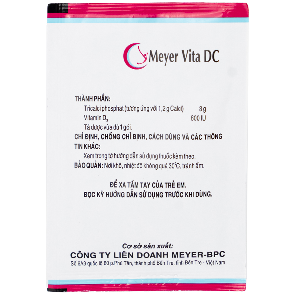 Hình ảnh Cốm Pha Hỗn Dịch Uống Meyer Vita DC điều trị và phòng ngừa thiếu vitamin D và canxi, loãng xương (20 gói)