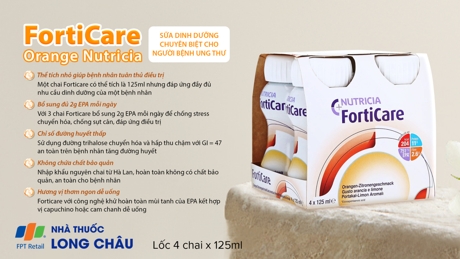 Sữa Forticare Nutricia hương cam 2