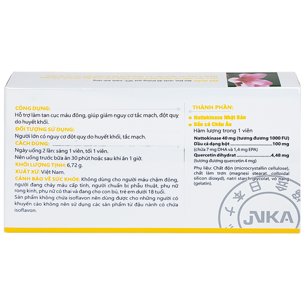 Hình ảnh Viên uống NattoEnzym DHA EPA DHG Pharma hỗ trợ giảm nguy cơ đột quỵ do huyết khối (2 vỉ x 10 viên)