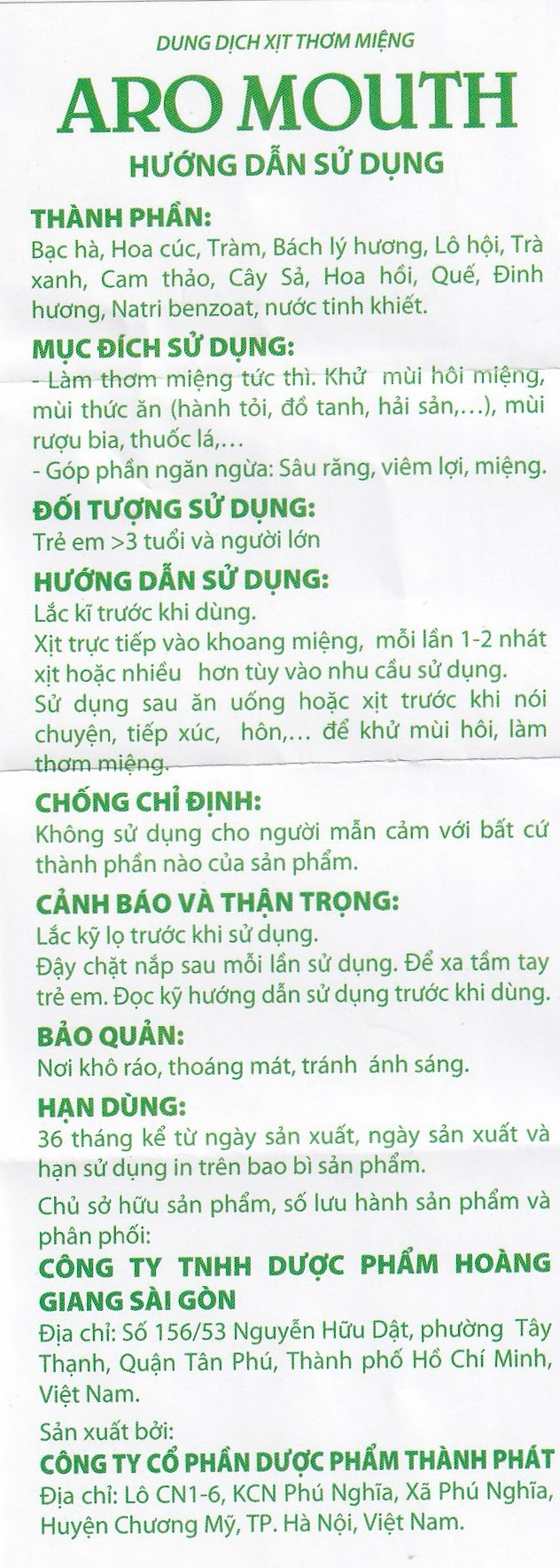 Hình ảnh Xịt thơm miệng Aro Mouth 10ml Hgsg Pharma làm thơm miệng tức thì khử mùi hôi miệng, mùi thức ăn, rượu bia
