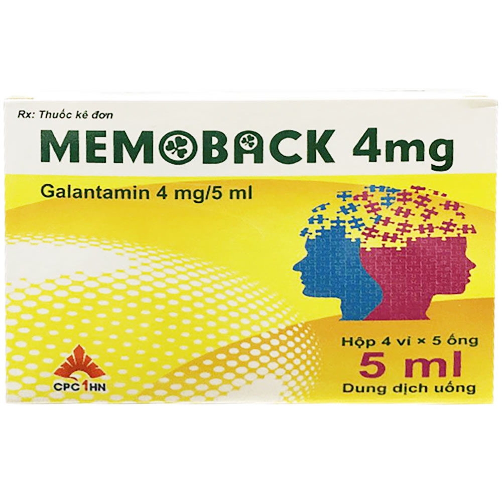 Hình ảnh Dung dịch uống Memoback 4mg CPC1HN điều trị bệnh thần kinh ngoại vi (4 vỉ x 5 ống)