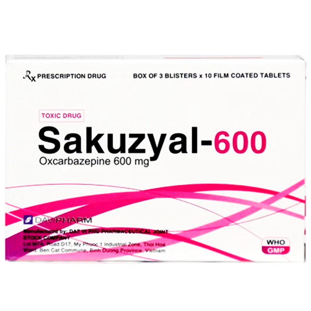 Hình ảnh Thuốc Sakuzyal-600 Davipharm điều trị cơn động kinh cục bộ (3 vỉ x 10 viên)