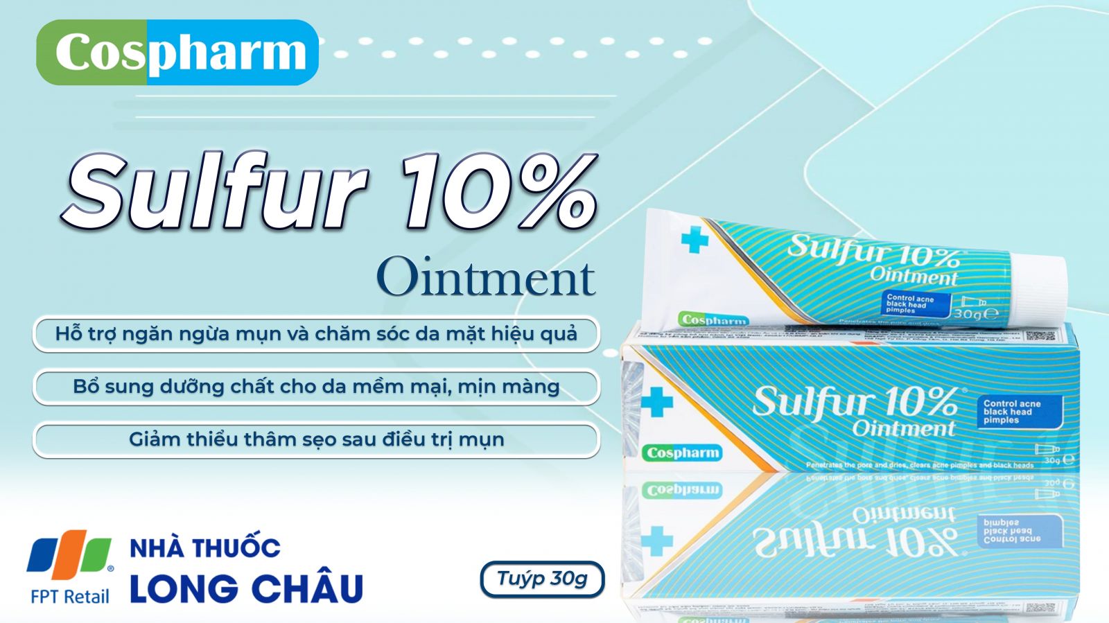 Kem mụn Sulfur 10% Ointment Cospharm ngăn ngừa mụn và chăm sóc da mặt ...