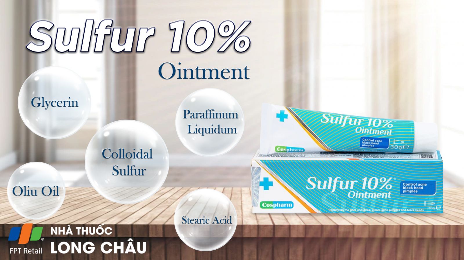 Kem mụn Sulfur 10% Ointment Cospharm ngăn ngừa mụn và chăm sóc da mặt ...