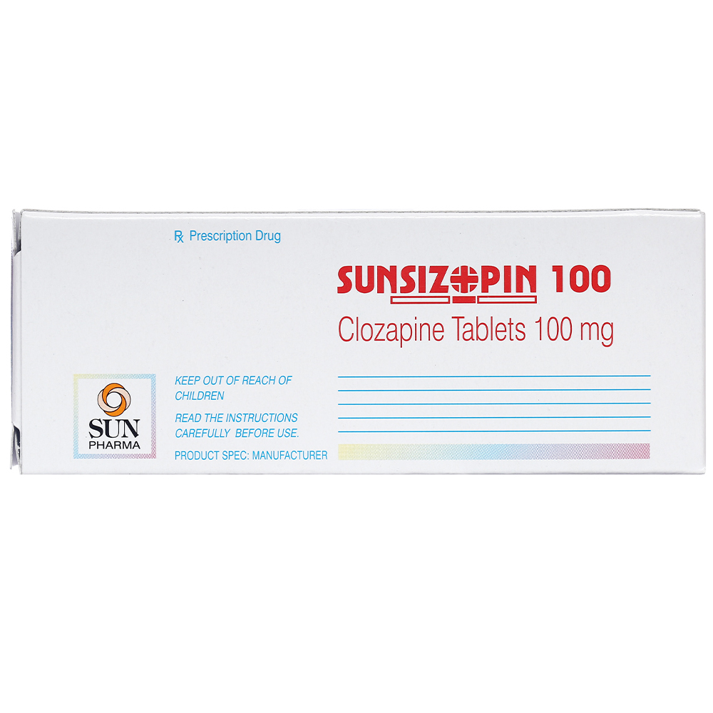 Hình ảnh Thuốc Sunsizopin 100 Sun Pharma điều trị tâm thần phân liệt (5 vỉ x 10 viên)