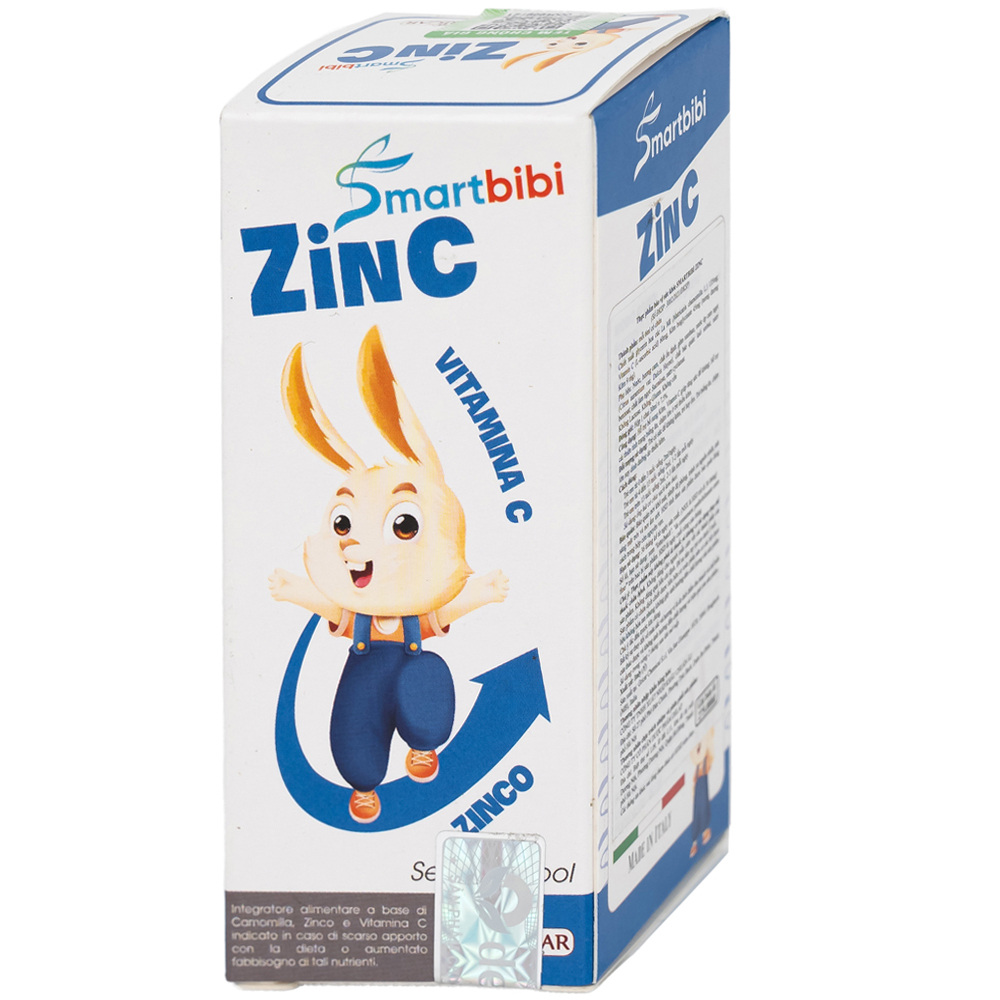 Hình ảnh Siro Smartbibi Zinc GRICAR bổ sung kẽm, vitamin C giúp tăng sức đề kháng, cải thiện tình trạng biếng ăn (30ml)